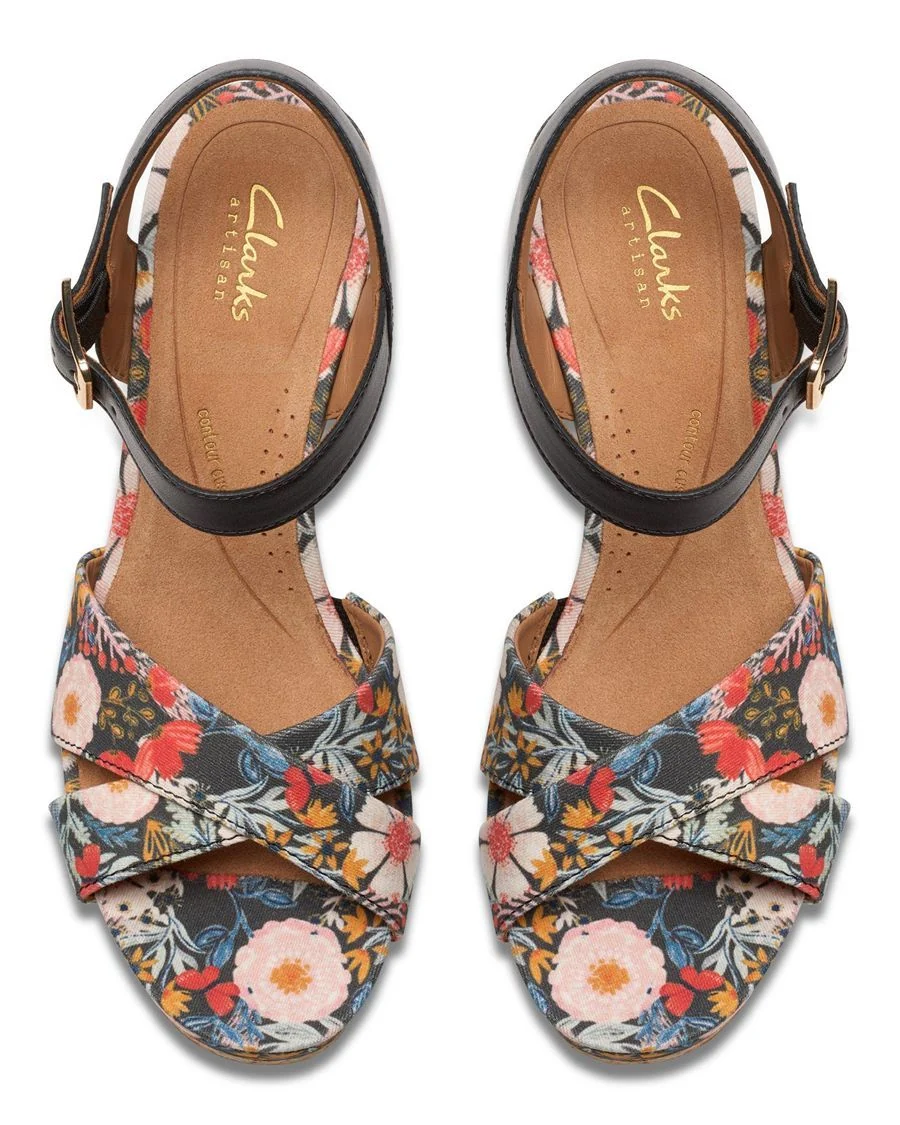 CHICLY FLORAL CLARKS SANDALE TALON HAUT - Image 3